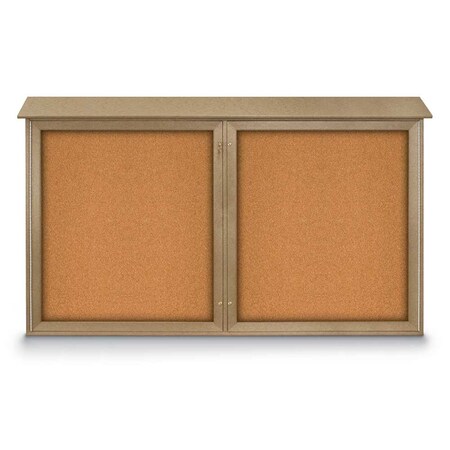 United Visual Products Open Faced Traditional Rounded Corkboard UV646ARC-WHITE-APRICOT